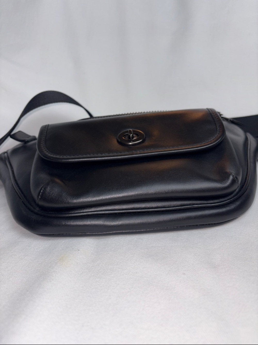 Coach Men’s Heritage Belt Bag Black Leather - Excellent Condition - Picture 4 of 16